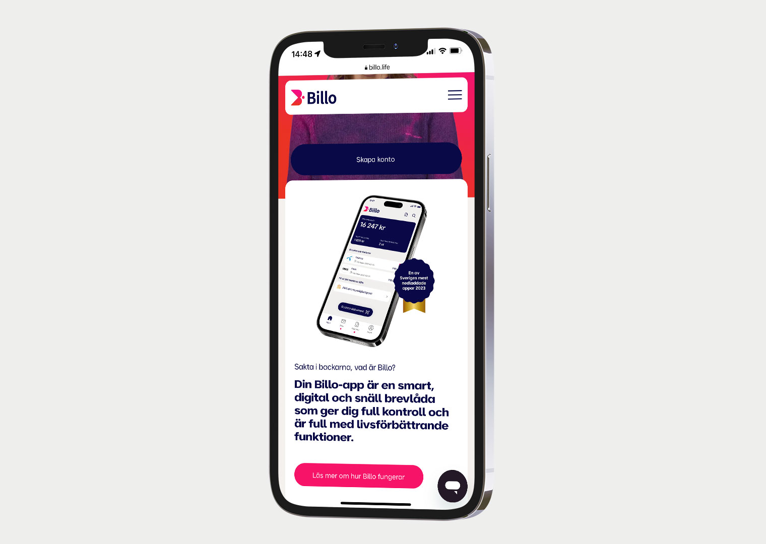 Billo digital brevlåda mobilvy 1520